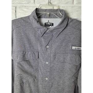 Habit Vented Fishing Shirt Long Sleeve Camping Outdoors Mens Size Large Gray